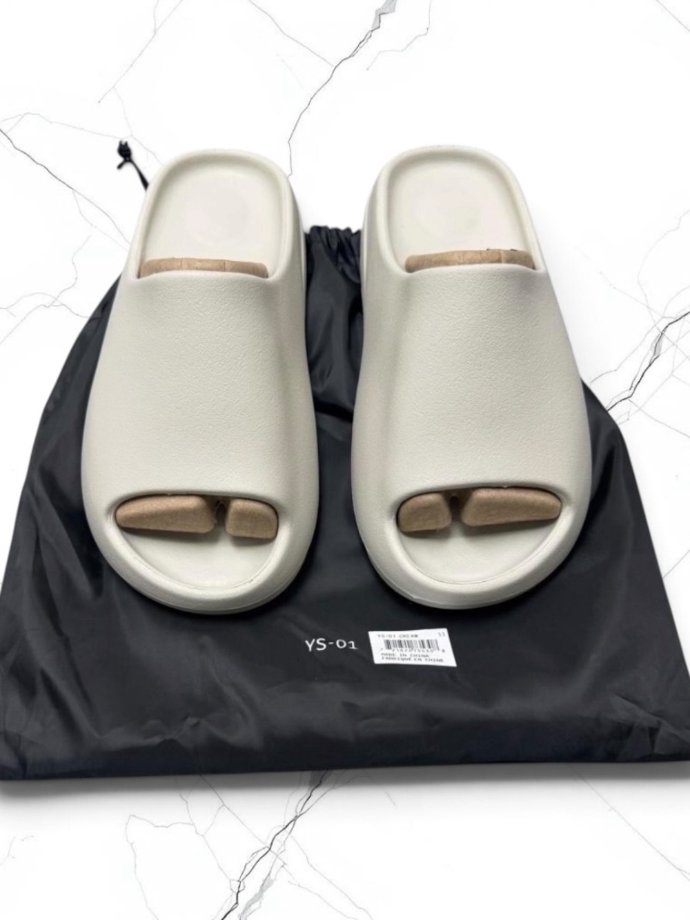 YS-01 Cream Slip On Slides